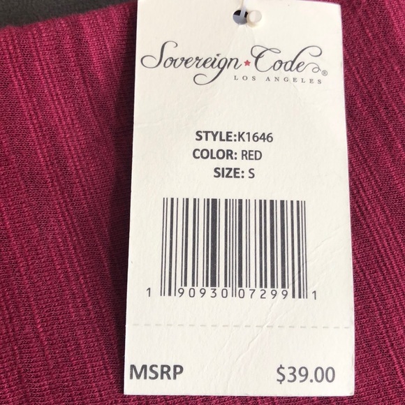 Sovereign Code Cotton Knit Top Red Size Small - Picture 7 of 7